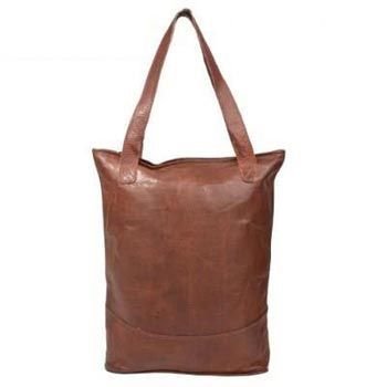 Vintage Brown Genuine Leather Tote Evening Bag