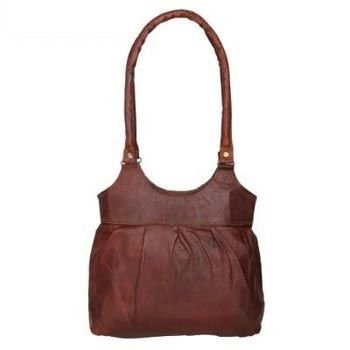 Vintage Brown Genuine Leather Tote Evening Bag