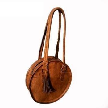 Vintage Brown Genuine Leather Evening Handbag