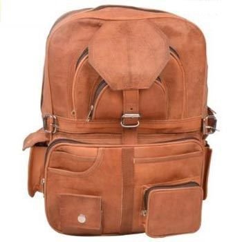 Vintage Brown Genuine Leather Laptop Backpack