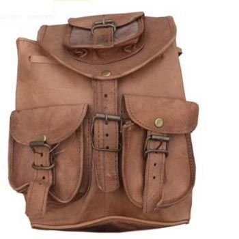 Vintage Brown Genuine Leather Traveling Backpack