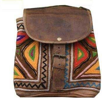 Vintage Brown Genuine Leather Traveling Backpack