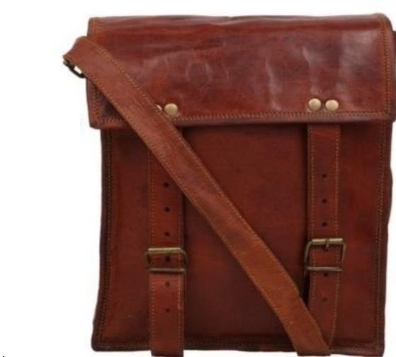 Vintage Brown Leather iPhone Messenger Bag