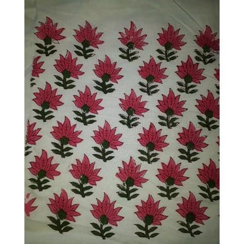 Cotton Hand Block Floral Printed Fabric