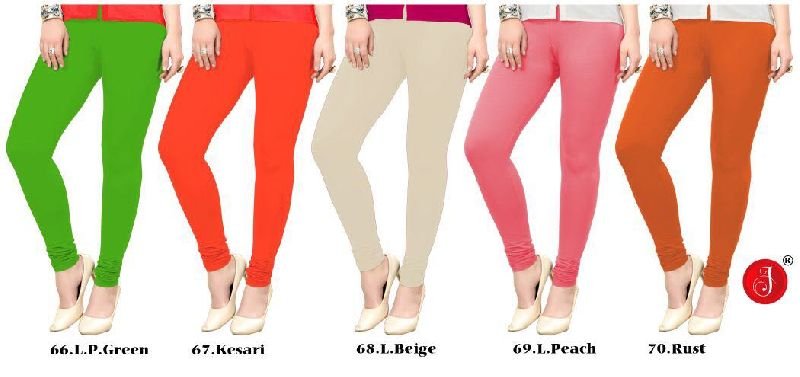 Ladies Plain Cotton Lycra Leggings 09