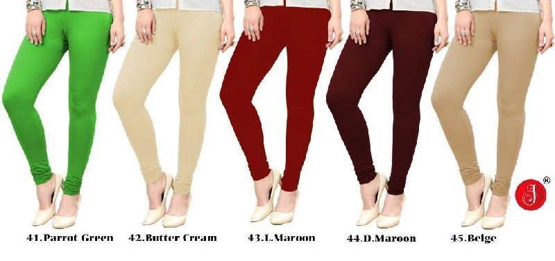 Ladies Plain Cotton Lycra Leggings 03
