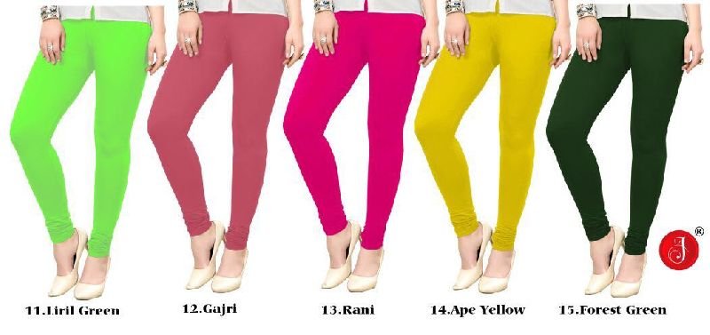 Ladies Plain Cotton Lycra Leggings 04
