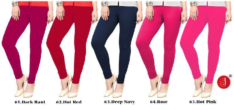 Ladies Plain Cotton Lycra Leggings 05