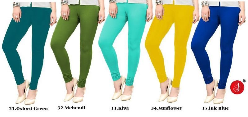 Ladies Plain Cotton Lycra Leggings 06