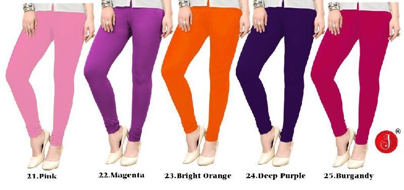 Ladies Plain Cotton Lycra Leggings 07