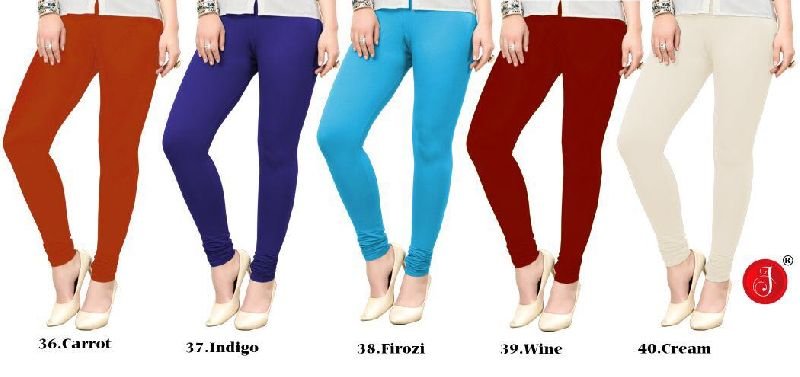 Ladies Plain Cotton Lycra Leggings 08
