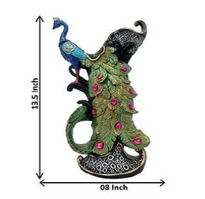 340 - Marble Dust Peacock Statue