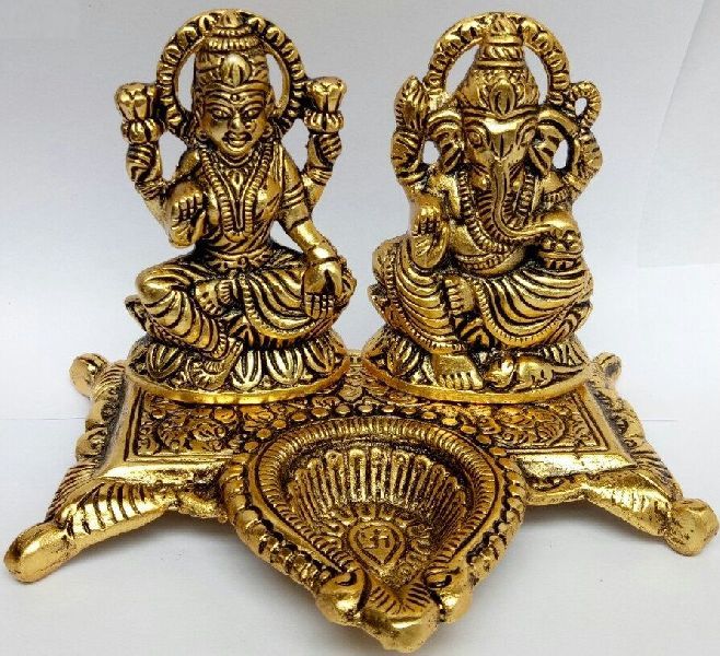 Metal Laxmi Ganesh Statue 02