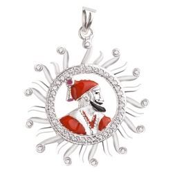 925 Sterling Silver Shivaji Maharaj Pendant 01