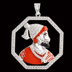 925 Sterling Silver Shivaji Maharaj Pendant 02