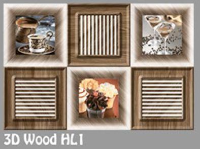 12x18 Glossy Series Wall Tiles (3D Wood HL1)