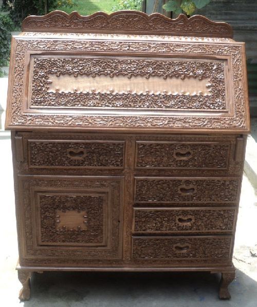 Carved Antique Writing Desk 01