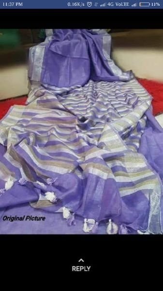 Designer Linen Saree 01