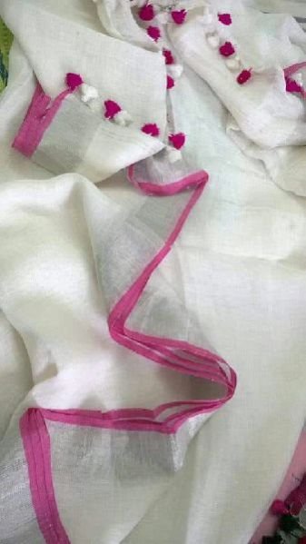 Linen Plain Saree 01