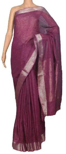Linen Plain Saree 03