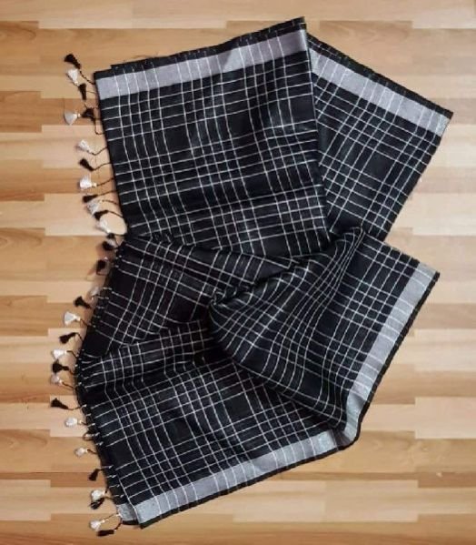 Linen Stripe Saree 01