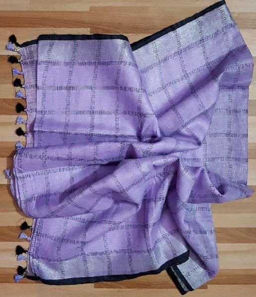Linen Stripe Saree 03
