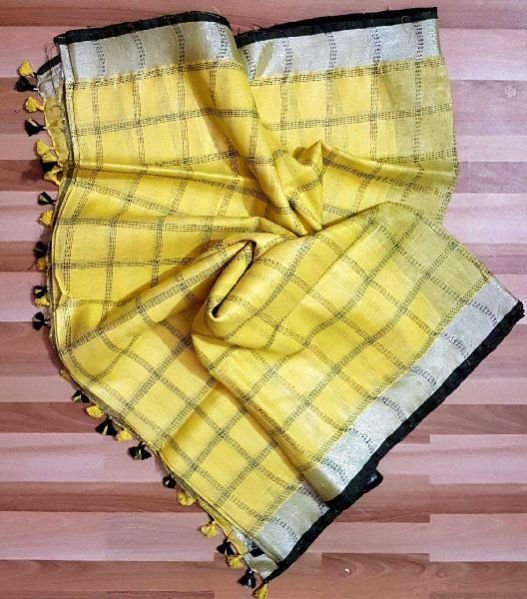 Linen Stripe Saree 04