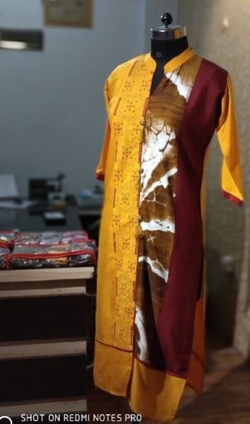 Rayon Print and Emb Combo Kurti