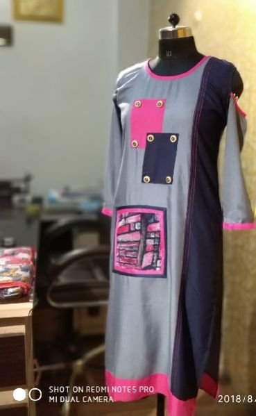 Rayon Print Double Pocket Kurti