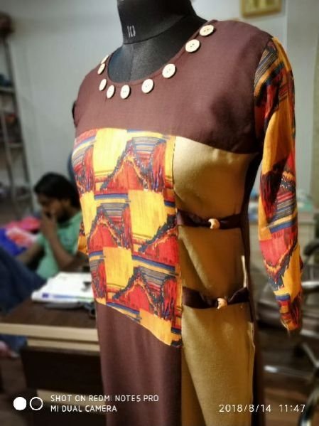 Rayon Print Side Damroo Kurti