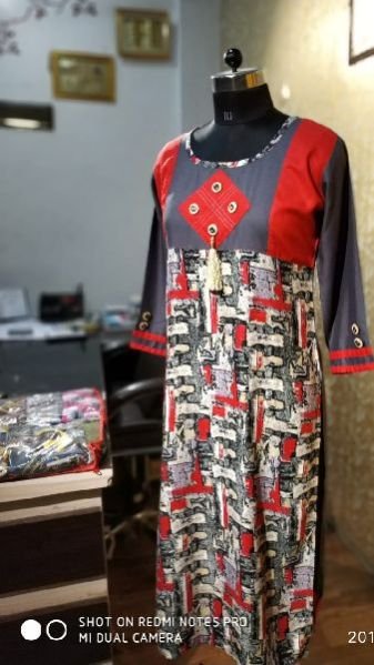 Rayon Print Square Kurti