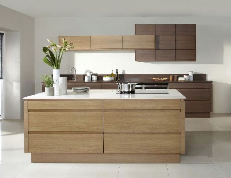 Timber Veneer Kitchen Cabinet 01