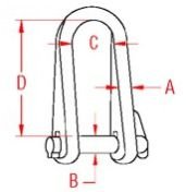 Long D Shackle with Key Pin