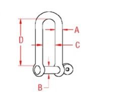 Long D Shackle with Screw Pin