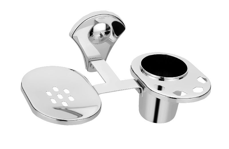 Stainless Steel Royal Soap Dish with Toothbrush Holder