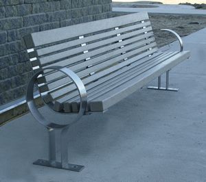 Stainless Steel Railway Station Bench 01