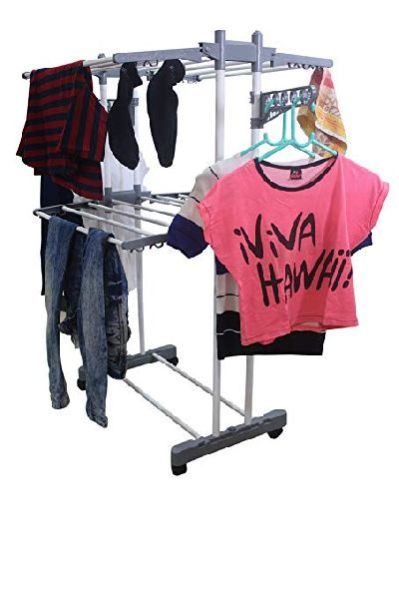 Double Pole 2 Tier Cloth Drying Stand