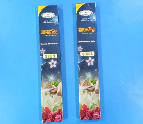 (15 Sticks) Dnyan Yog 3 In 1 Chandan Incense Sticks