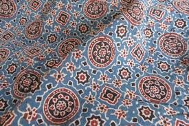 Ajrakh Block Print Cotton Fabric 01