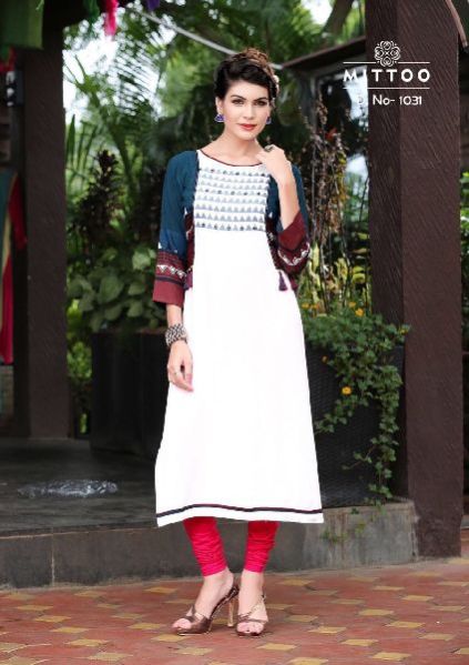 Ladies Chikan Cotton Kurti 05