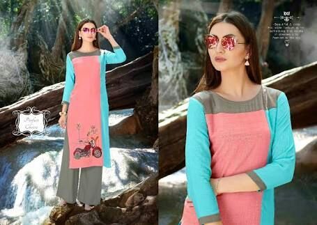 Rayon Kurti Palazzo and Dupatta Set 03