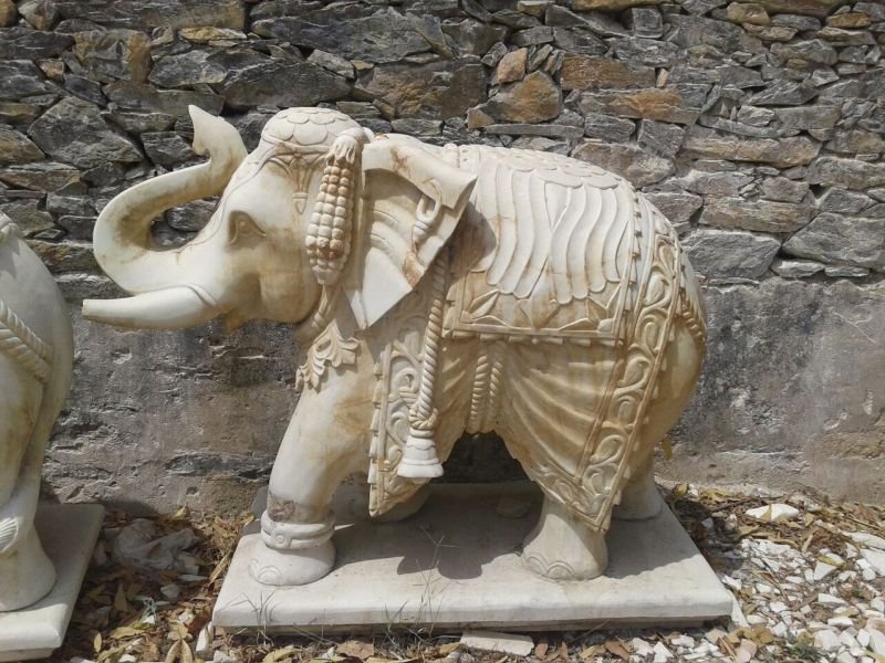 Marble Elephant Statue 01