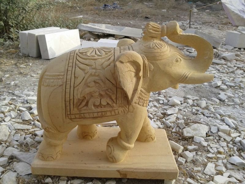 Marble Elephant Statue 02
