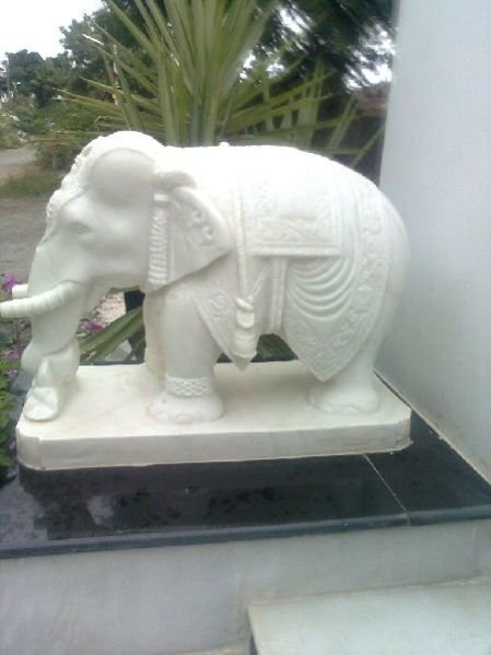 Marble Elephant Statue 03
