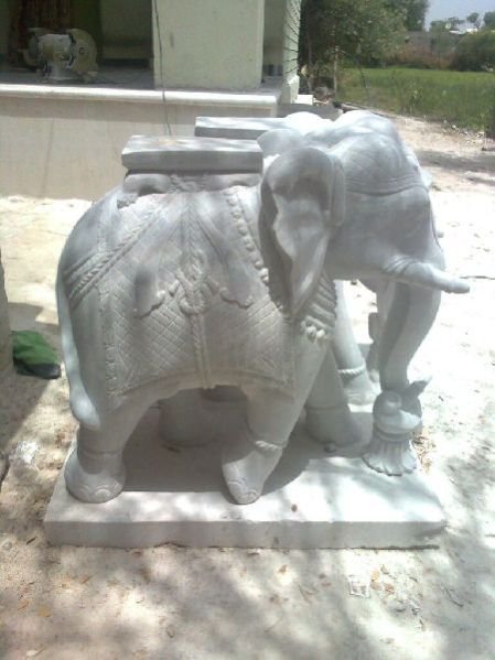 Marble Elephant Statue 04