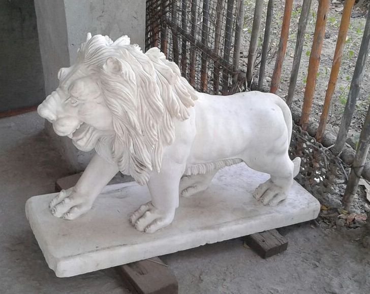 Marble Lion Statue 01