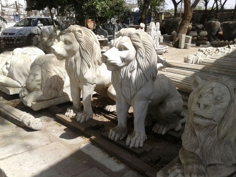 Marble Lion Statue 03