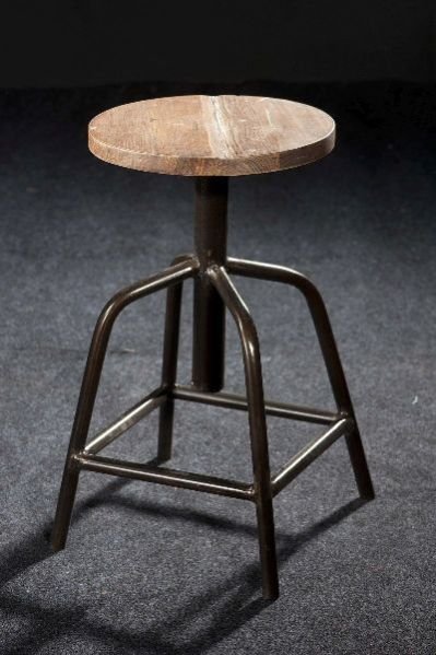 Wooden and Metal Stool 02