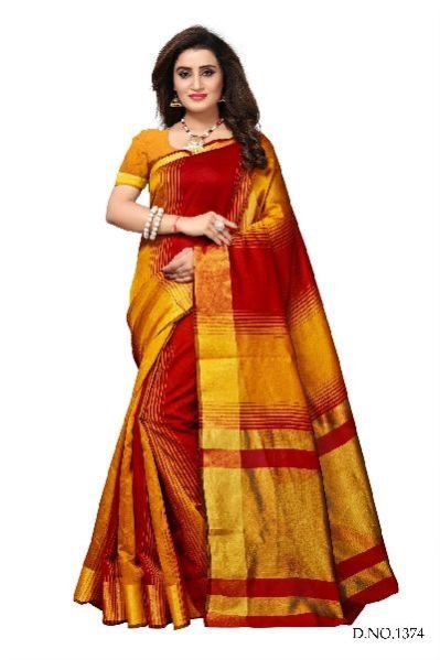 D. No. - 1374 - Printed Kalamkari Silk Saree