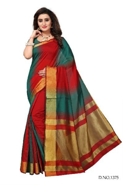 D. No. - 1375 - Printed Kalamkari Silk Saree